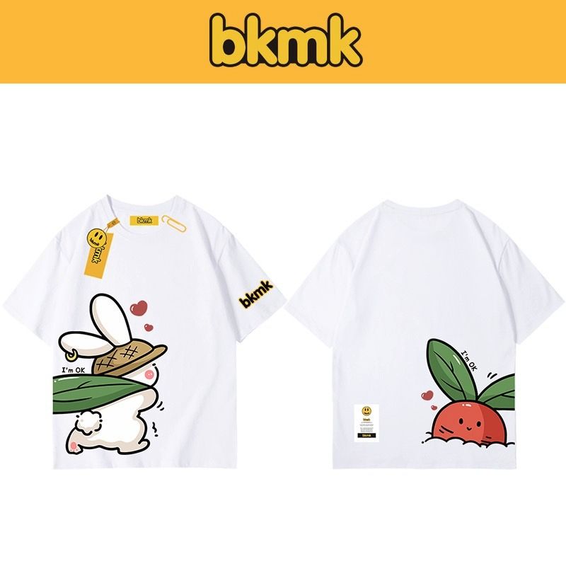BKMK rabbit short sleeve T-shirt men's new summer new loose cotton couple clothes trendy brand print