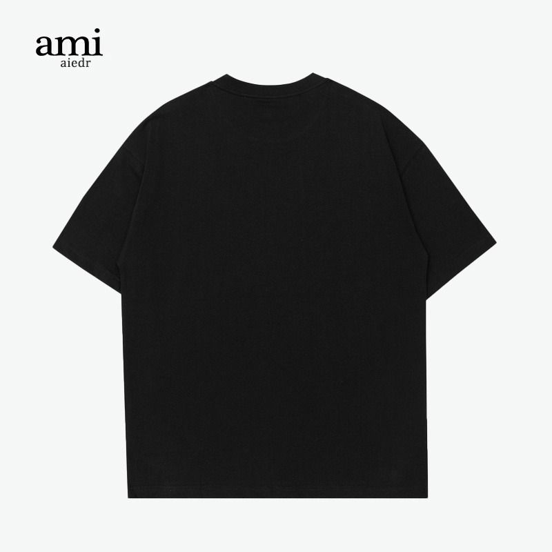 Trendy Ami aiedr white goose print cotton short-sleeved casual T-shirt, loose and versatile top unisex
