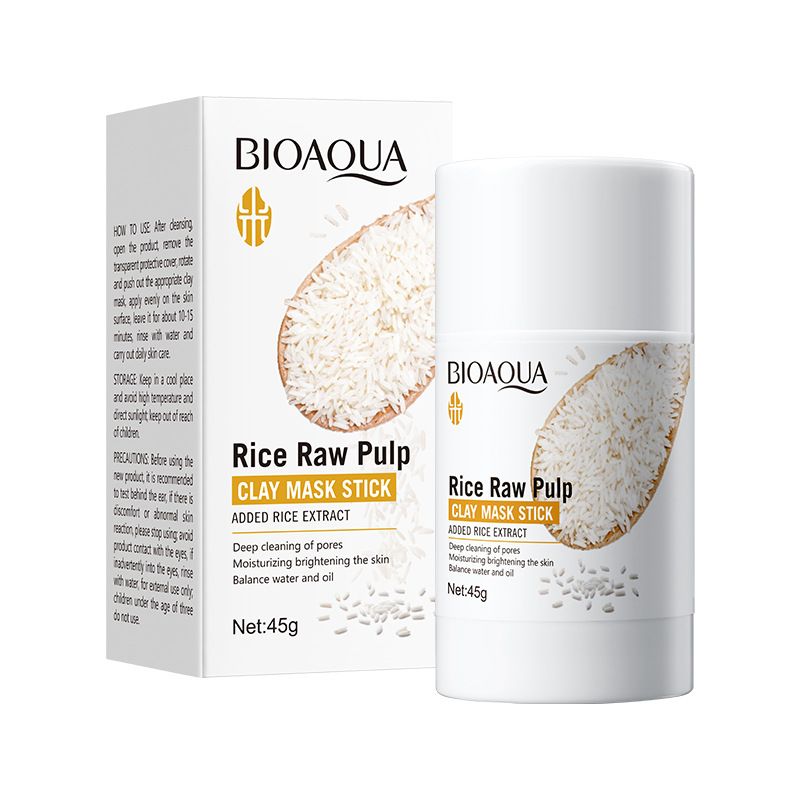 Rice Raw Pulp Clay Mask Stick,deep cleansing,moisturizing,nourishing for skin