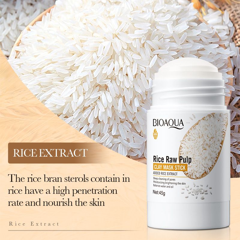 Rice Raw Pulp Clay Mask Stick,deep cleansing,moisturizing,nourishing for skin