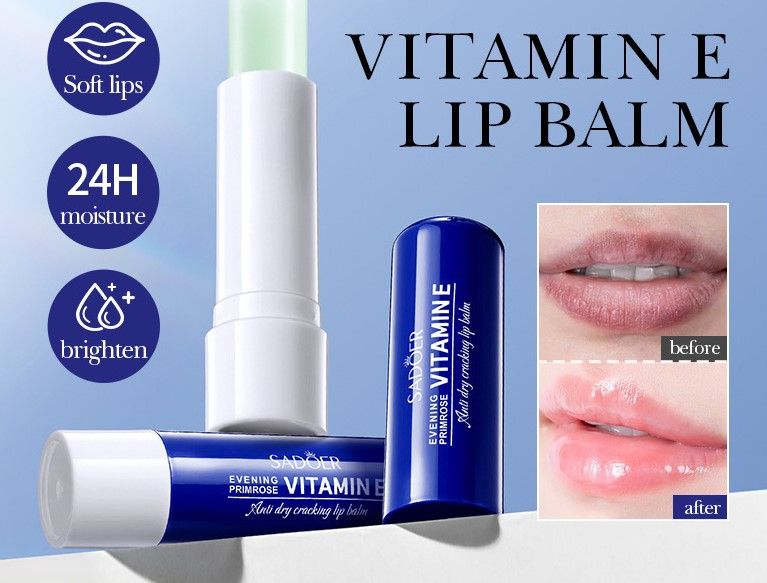 Evening Primrose Vitamin E Lip Balm – Prevents Chapping and Moisturizes Lips for Fall and Winter