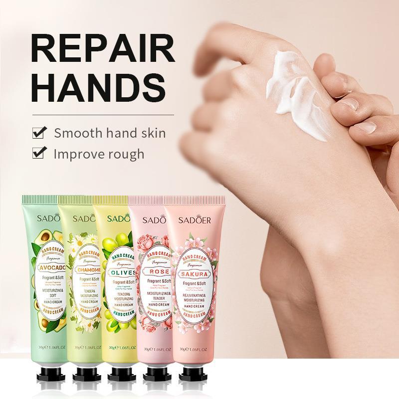 5 PCS Hand Cream with Plants Extracts,moisturize&hydrate hand,refine your skin.
