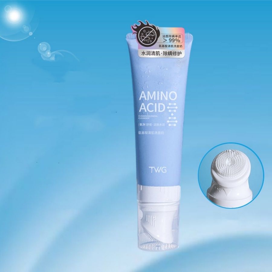 Amino Acid Facial Cleanser with Massage Brush Head Cleanser  Moisturizing Face Wash 120g