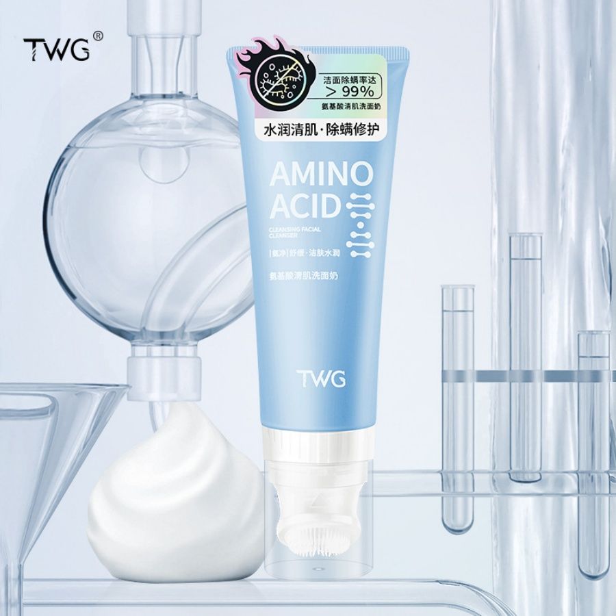 Amino Acid Facial Cleanser with Massage Brush Head Cleanser  Moisturizing Face Wash 120g