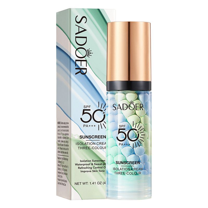 Three-Color Isolation/Concealer Sunscreen-SPF50,PA+++- Lightweight, Non-Greasy UV Protection Lotion