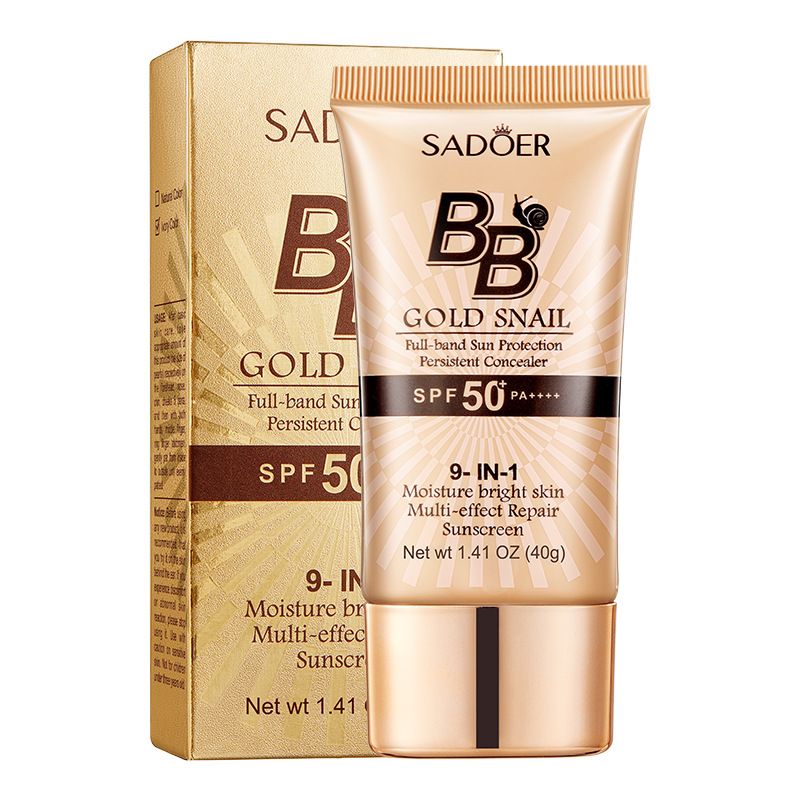 Golden Snail Sunscreen BB Cream – Foundation, Color Correcting, Concealing, Hydrating, and Moisturizing Primer