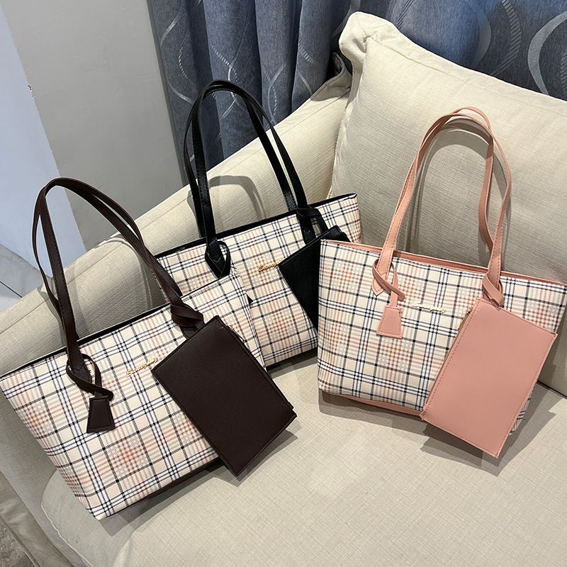 Plaid Print Tote Bag – Ladies Handbag, Large-Capacity Shoulder Bag for Women, Korean Style New Arrival Shopping Bag