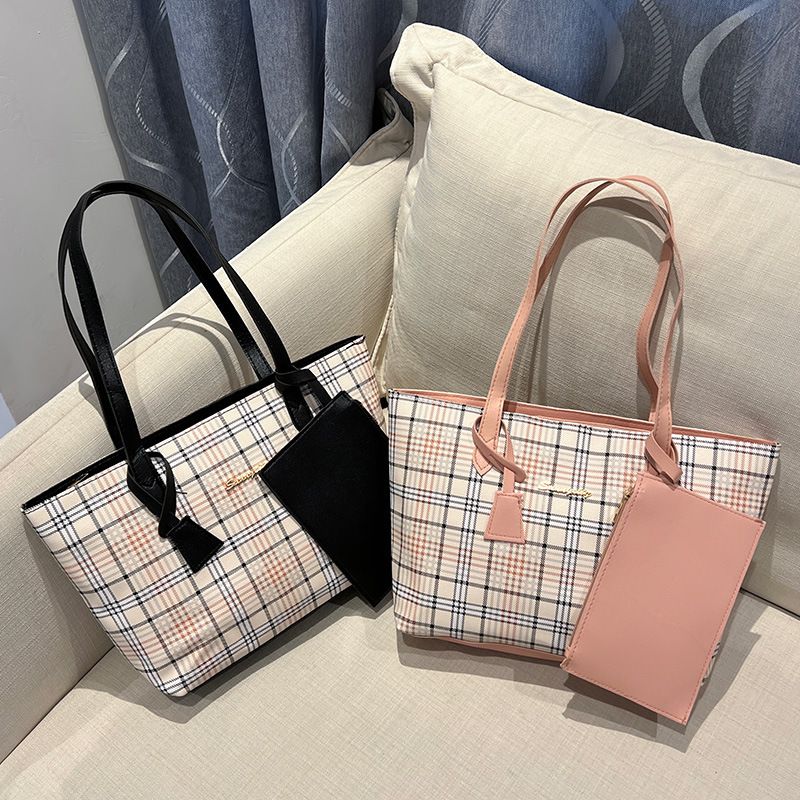 Plaid Print Tote Bag – Ladies Handbag, Large-Capacity Shoulder Bag for Women, Korean Style New Arrival Shopping Bag