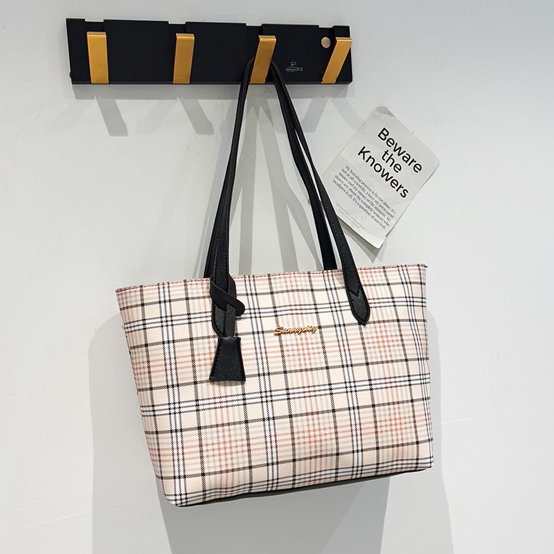 Plaid Print Tote Bag – Ladies Handbag, Large-Capacity Shoulder Bag for Women, Korean Style New Arrival Shopping Bag