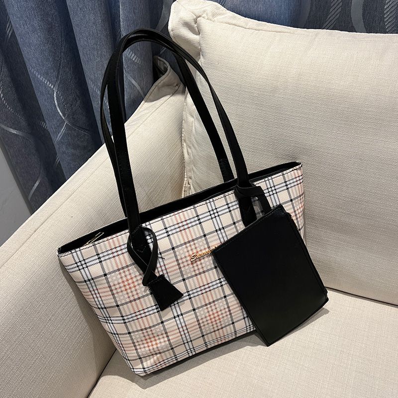 Plaid Print Tote Bag – Ladies Handbag, Large-Capacity Shoulder Bag for Women, Korean Style New Arrival Shopping Bag