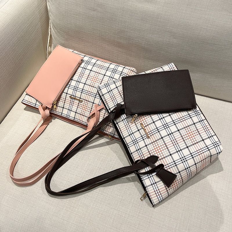 Plaid Print Tote Bag – Ladies Handbag, Large-Capacity Shoulder Bag for Women, Korean Style New Arrival Shopping Bag