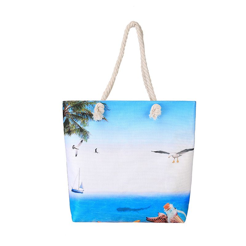 New Beach Bag – New Linen Shoulder Bag for the Beach, Simple and Stylish Canvas Bag