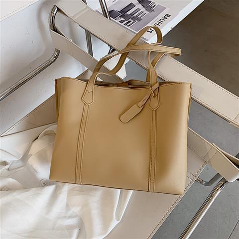 Large-Capacity Women's Bag – New Trendy Influencer Casual Tote Bag, Simple Ins Style Solid Color Shoulder Bag