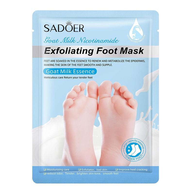 Foot Mask Exfoliating Foot Peeling Mask Exfoliating Goat Milk Nicotinamide foot mask Heels Calluses Remove Foot Exfoliating Mask Patches Dead Skin Remover Pedicure Socks Foot Care Tool Foot Spa