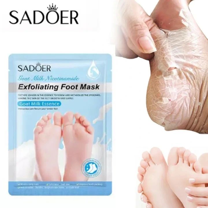 Foot Mask Exfoliating Foot Peeling Mask Exfoliating Goat Milk Nicotinamide foot mask Heels Calluses Remove Foot Exfoliating Mask Patches Dead Skin Remover Pedicure Socks Foot Care Tool Foot Spa