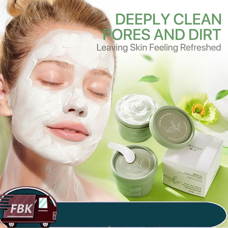 Green Tea Cleansing Mask Purifying Clay  Mask Oil Control Remove Blackhead Mud