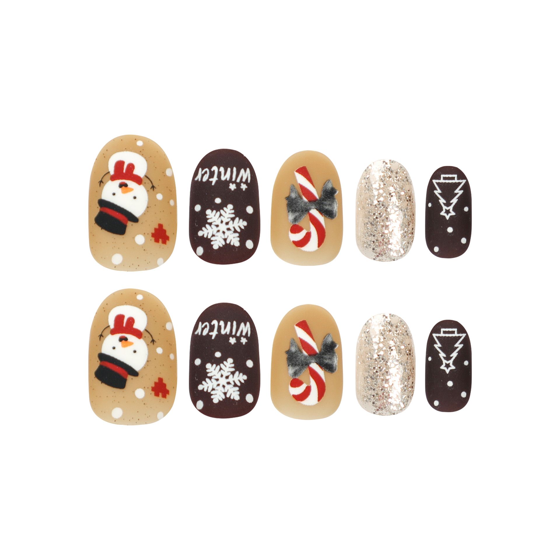 Christmas 24pcs/set False nails stickers nail art pieces wear nail special nail pieces snowflake