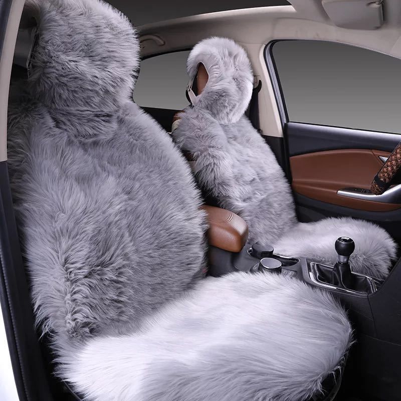 Universal Faux Fur Warm Car Back Seat Cover Mat Plush Auto Long Wool Front Seats Cushion