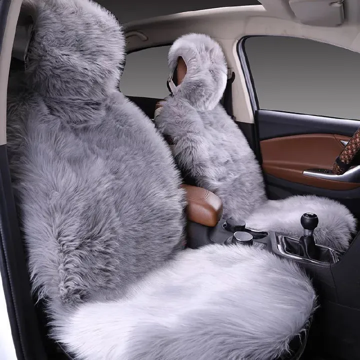 Universal Faux Fur Warm Car Back Seat Cover Mat Plush Auto Long Wool Front Seats Cushion