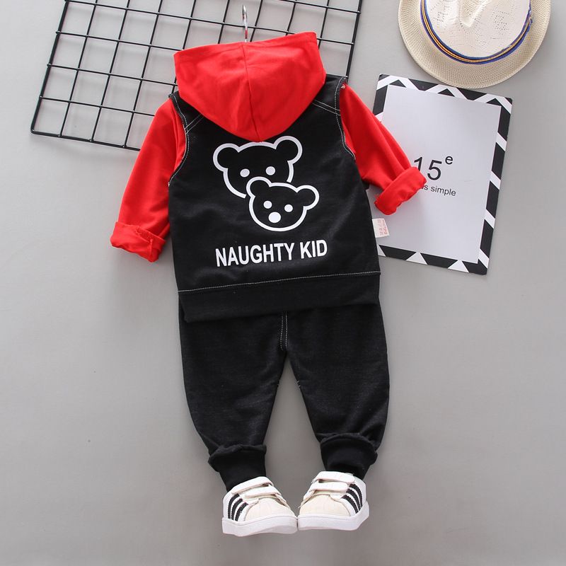 2-5 Years Kids Girls Boys 3pcs Clothing Sets Cartoon Minnie Spring Autumn New Children Vest + Hoodies + Pants Tracksuits Kids Clothes Sport Suit