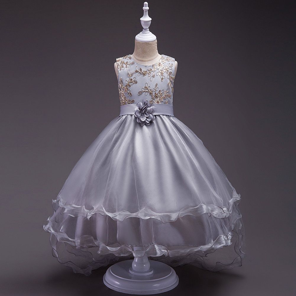 Young Girls Ceremonial Elegant Dresses Party Graduation 10 12 Years Old Girly Children Sage Evening Wedding Christmas Party Tutu Dress