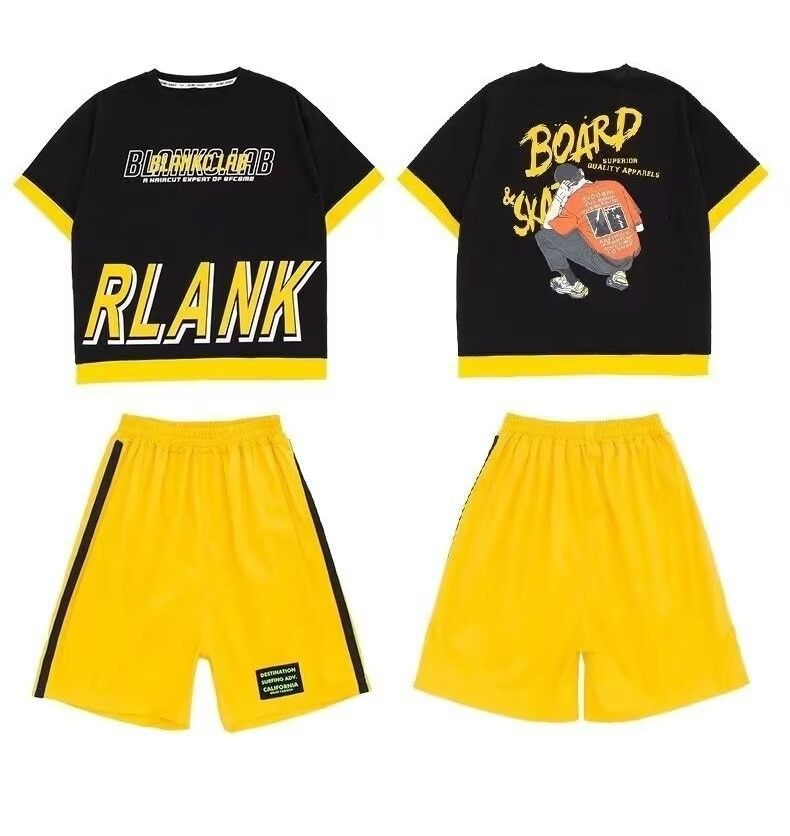 Kids Clothes 5 10 Years Old Boy Streetwear Track Suits Tops Pants 2PCS Short Sleeved Mesh Casual Hip Hop Summer Suit for Boy Children's Clothing Set