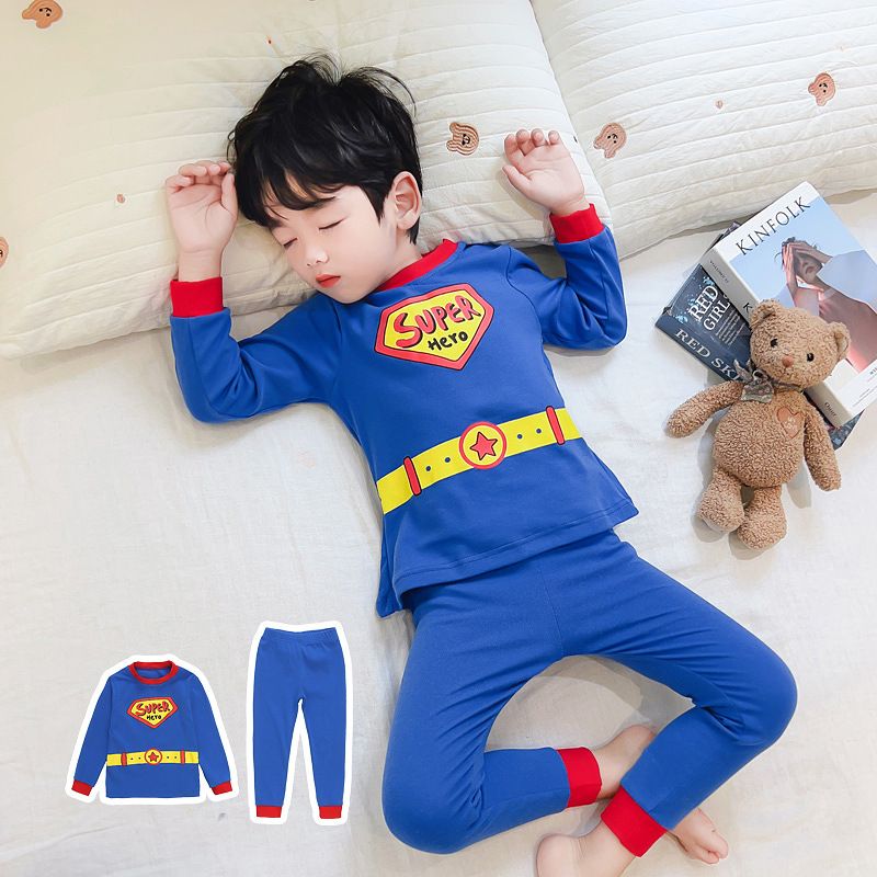 Super Hero Spider Man Cartoon 3 10 Years Old Children's Clothes Long Short Sleeve Suit Pajamas New Year Christmas Birthdays Gift