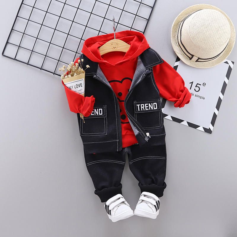 2-5 Years Kids Girls Boys 3pcs Clothing Sets Cartoon Minnie Spring Autumn New Children Vest + Hoodies + Pants Tracksuits Kids Clothes Sport Suit