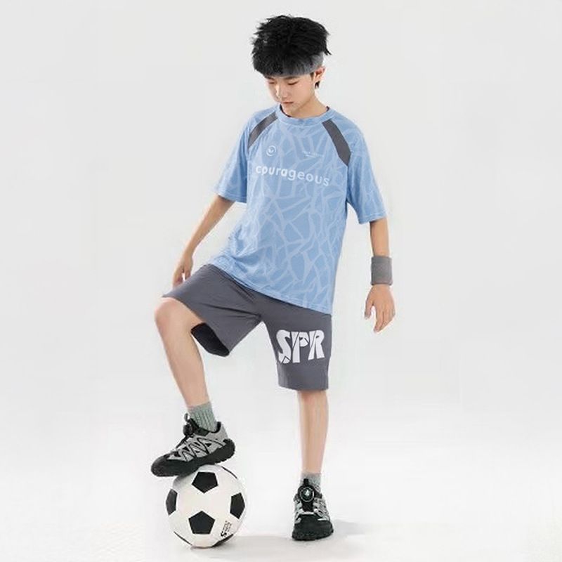 Boys' sports suit summer quick-drying short-sleeved shorts fashionable breathable children's new basketball uniform two-piece children's clothing