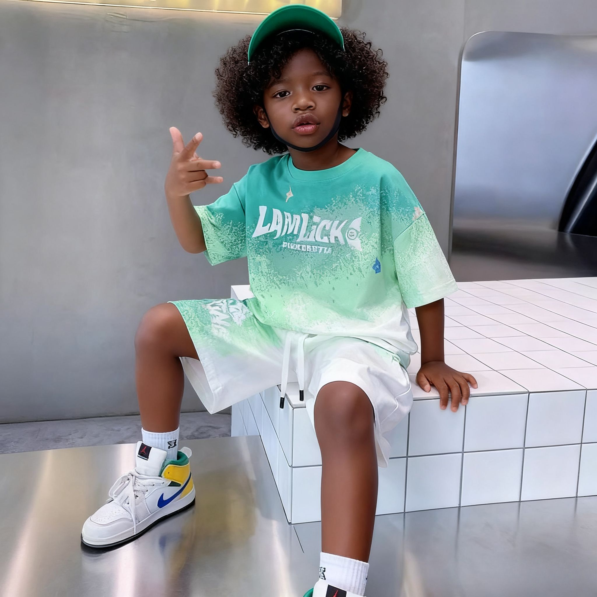 Boy Summer Set Big 5 15 Years Children Casual Football Basketball jerseys Top+Shorts 2Pcs Outfits  Teenager Fashion Short-sleeved Quick Drying Clothes Kids Sports Print Suit