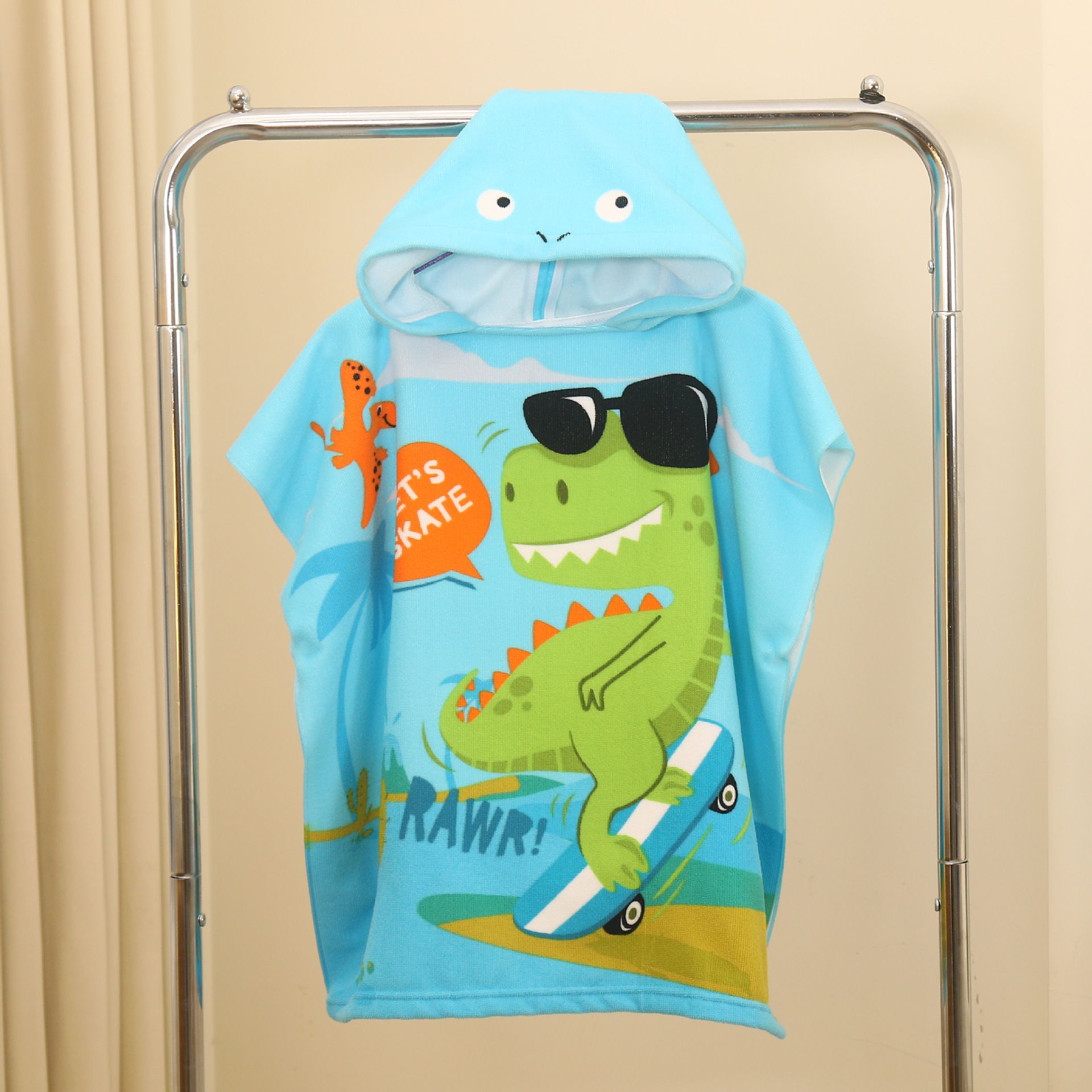 Children's bath towel cloak microfiber cartoon print towel can be worn for bathing soft absorbent thick hooded bathrobe