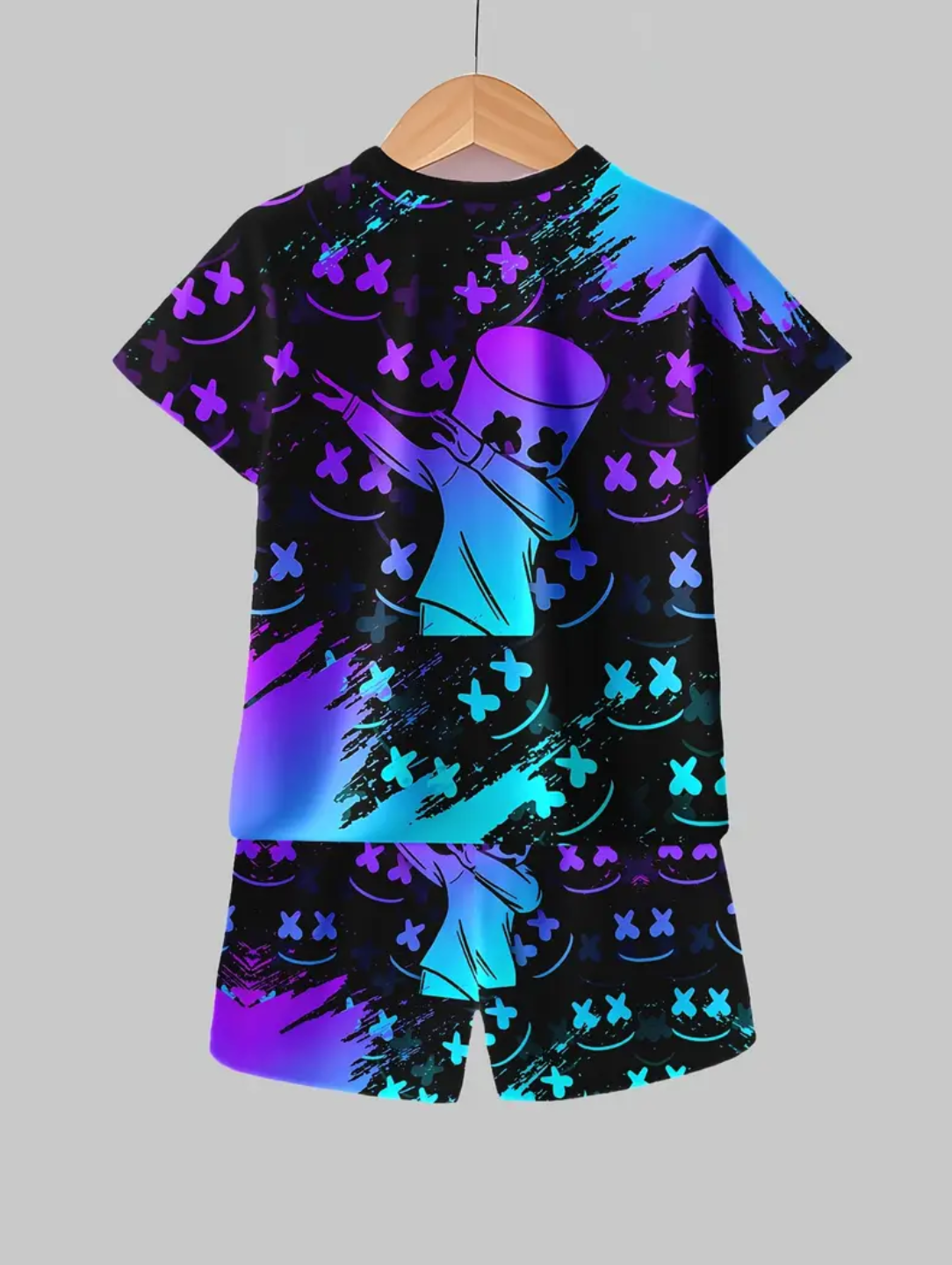 [Fashion Boys Suit] 3D Printed Casual Boys Suit Fashion | Pullover Short Sleeve Shorts T Sweatshirt, Boys Outdoor T-Shirt Shorts Set, Perfect for Outdoor，Boys clothes