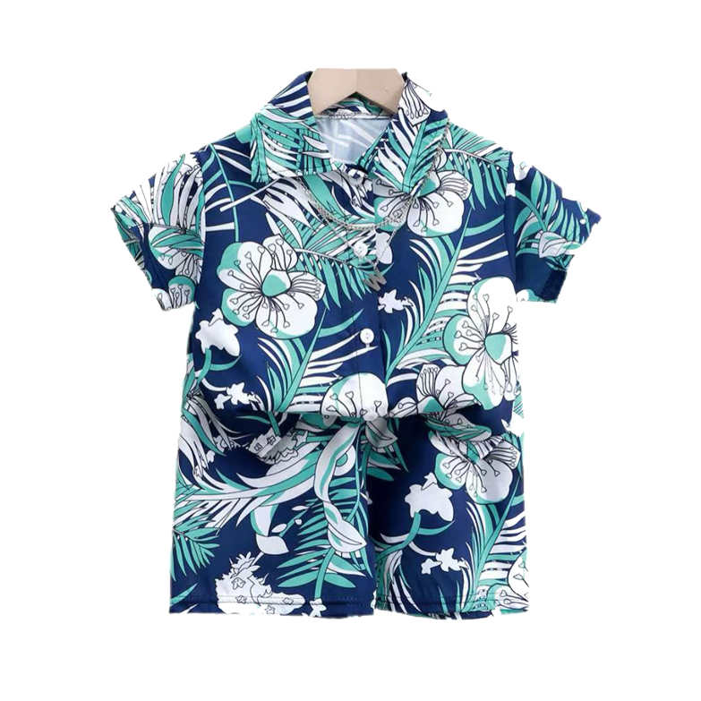 Two-Piece Set for Boys: Summer Clothing for Little Guys - Short-Sleeve T-Shirt & Shorts Relaxed-Fit Shirt, Trendy Style