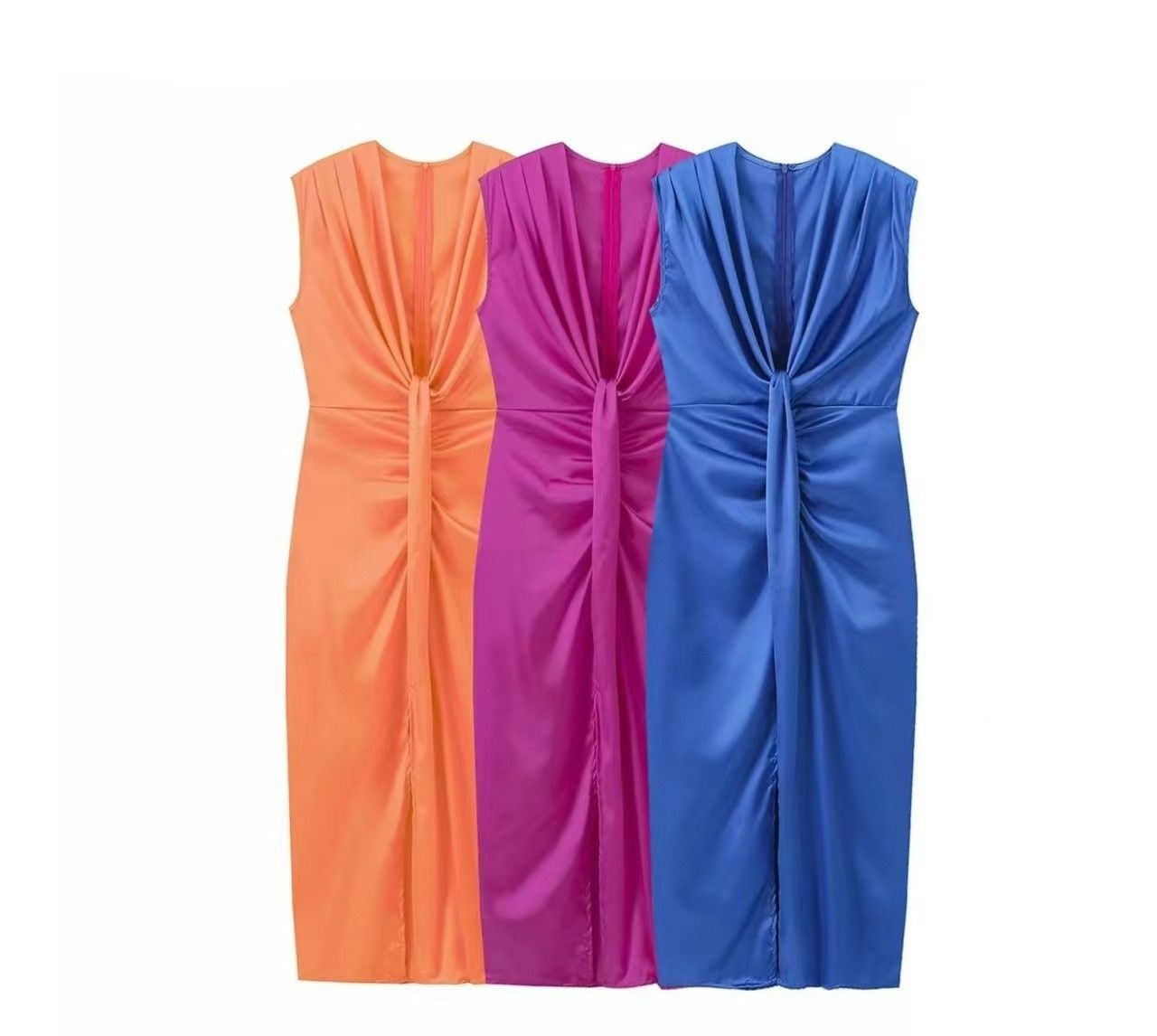 Women Elegant Split Long Dress Fashion Hollow Out Solid Sleeveless Vestidos 2024 Holiday Summer Ladies Evening Party Robes