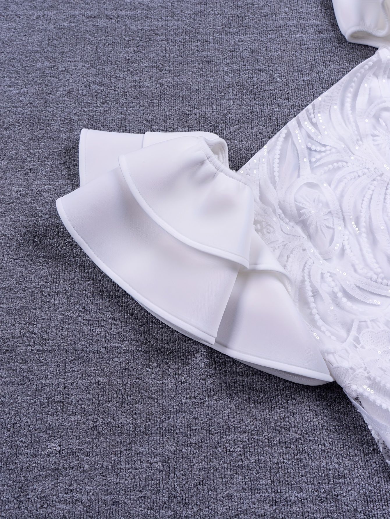 Dashiki African Lace Dresses Slim Sexy Cut Out Ruffles Dresses Women Party Office Midi Plus Size Jacquard Cold Shoulder Wedding Dress