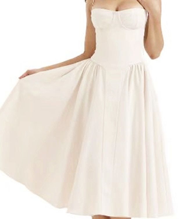 Sexy Solid Pleated Hem Sling Dress Women's Fashion Midi Sleeveless Backless Dresses Party Evening A-line Robes