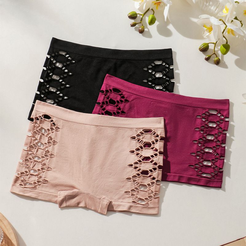 3pcs/set Cut Out Boyshort Panties Soft Comfortable Stretch Panties Women's Lingerie Underwear