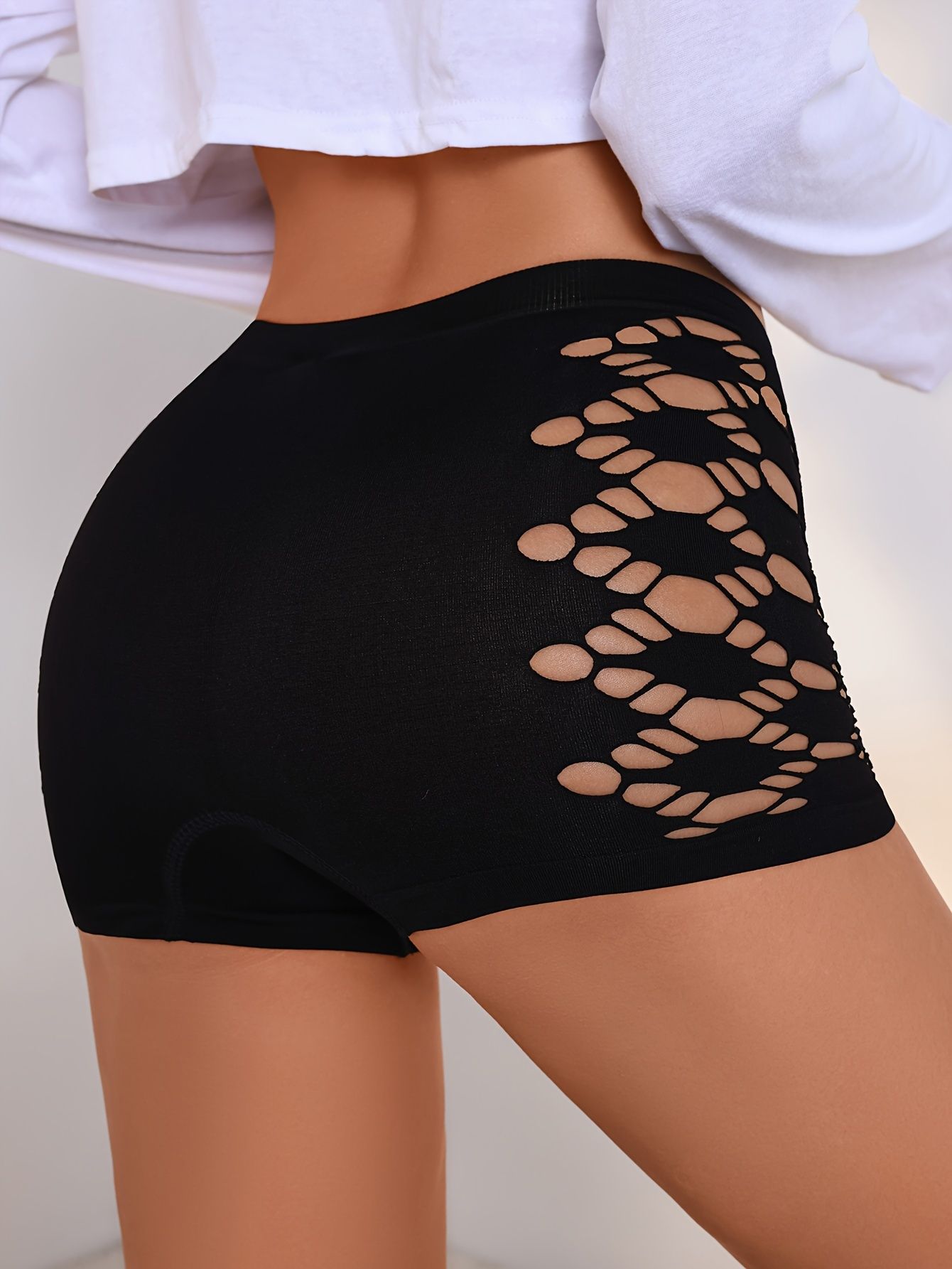 3pcs/set Cut Out Boyshort Panties Soft Comfortable Stretch Panties Women's Lingerie Underwear