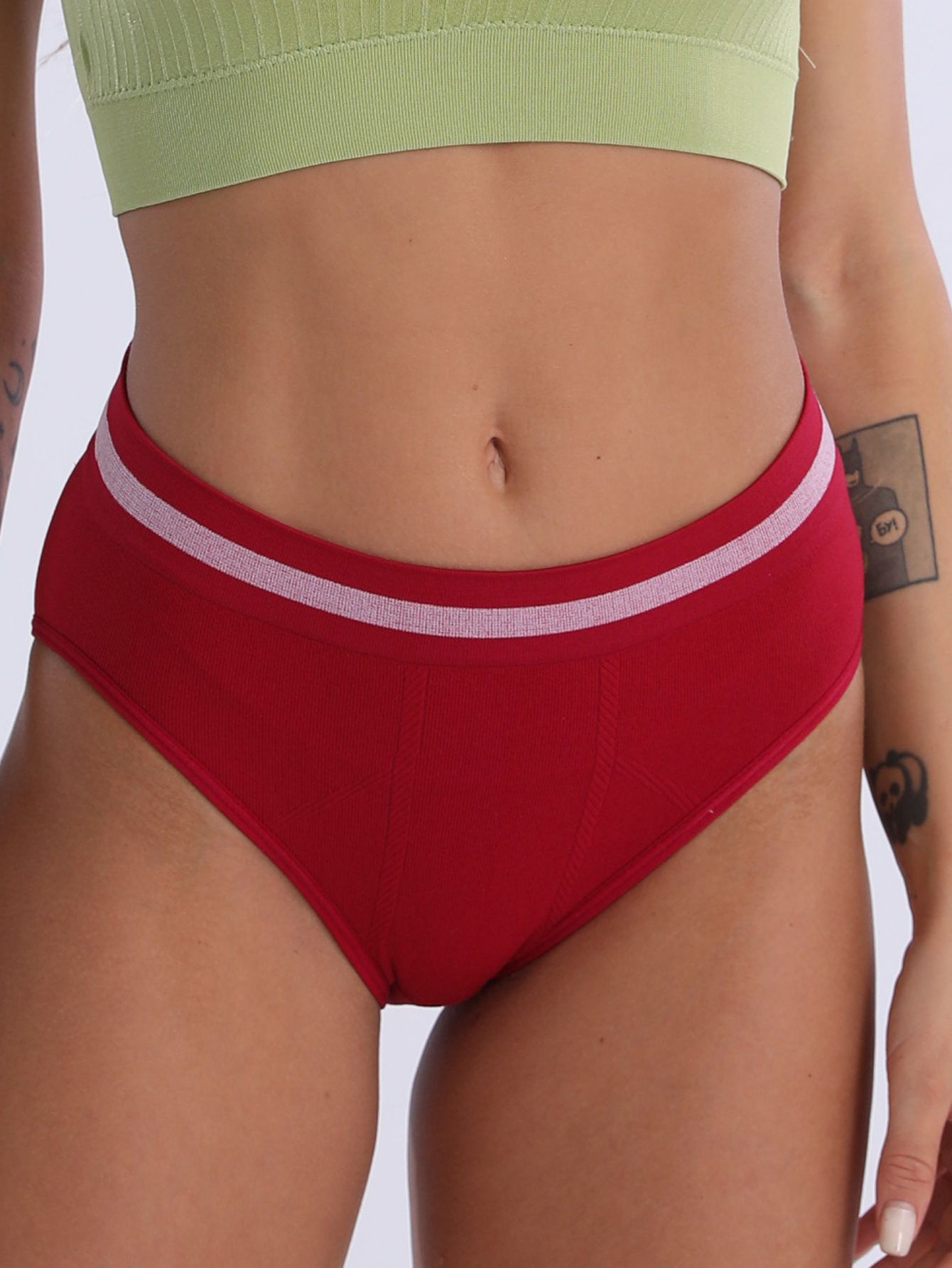 5pcs Women's High Waist Seamless Panties Cotton Crotch Abdomen Girls Sexy Breathable Seamless Ladies Briefs Underwear