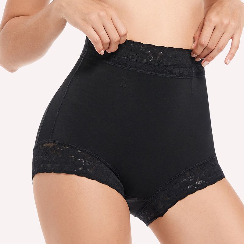 Women's Slimming Butt Lifter Tummy Control Panty Underwear Shorts High Compression Sculpting Girdle Underwear Lace Trim Shaping Shorts