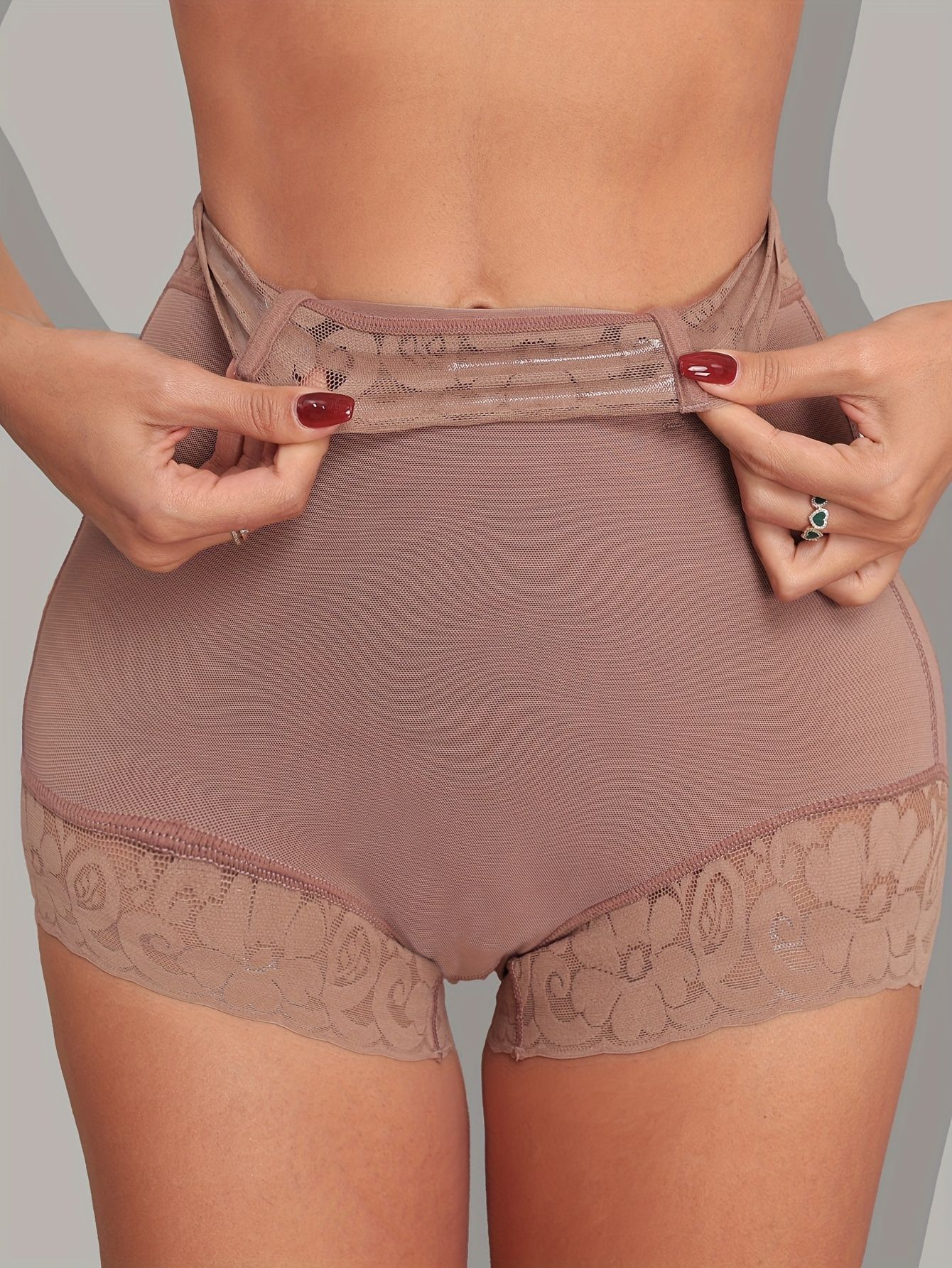 Women's Slimming Butt Lifter Tummy Control Panty Underwear Shorts High Compression Sculpting Girdle Underwear Lace Trim Shaping Shorts