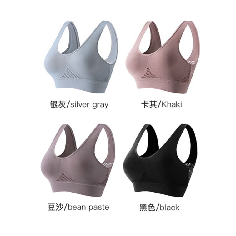4pcs Women's Sports Bras(NO Padding) Breathable No-Wire Hollow-Out Gym Jogging Crop Top Push Up Sport Bras for Running & Yoga