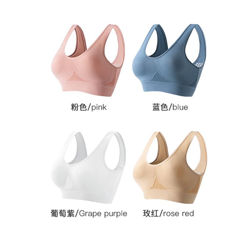 4pcs Women's Sports Bras(NO Padding) Breathable No-Wire Hollow-Out Gym Jogging Crop Top Push Up Sport Bras for Running & Yoga