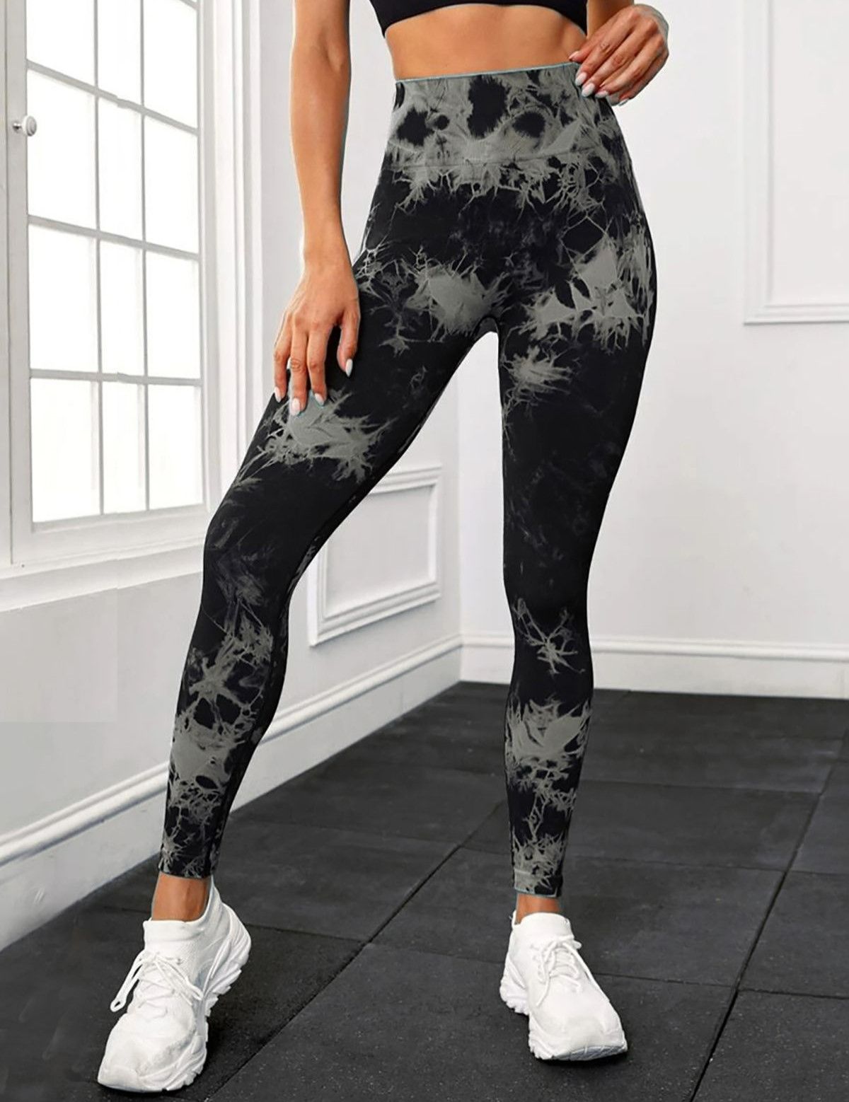 Seamless Yoga Pants Women's Tie Dye Float Yoga Clothes Printed High Waisted Hip Lifting Sports Leggings