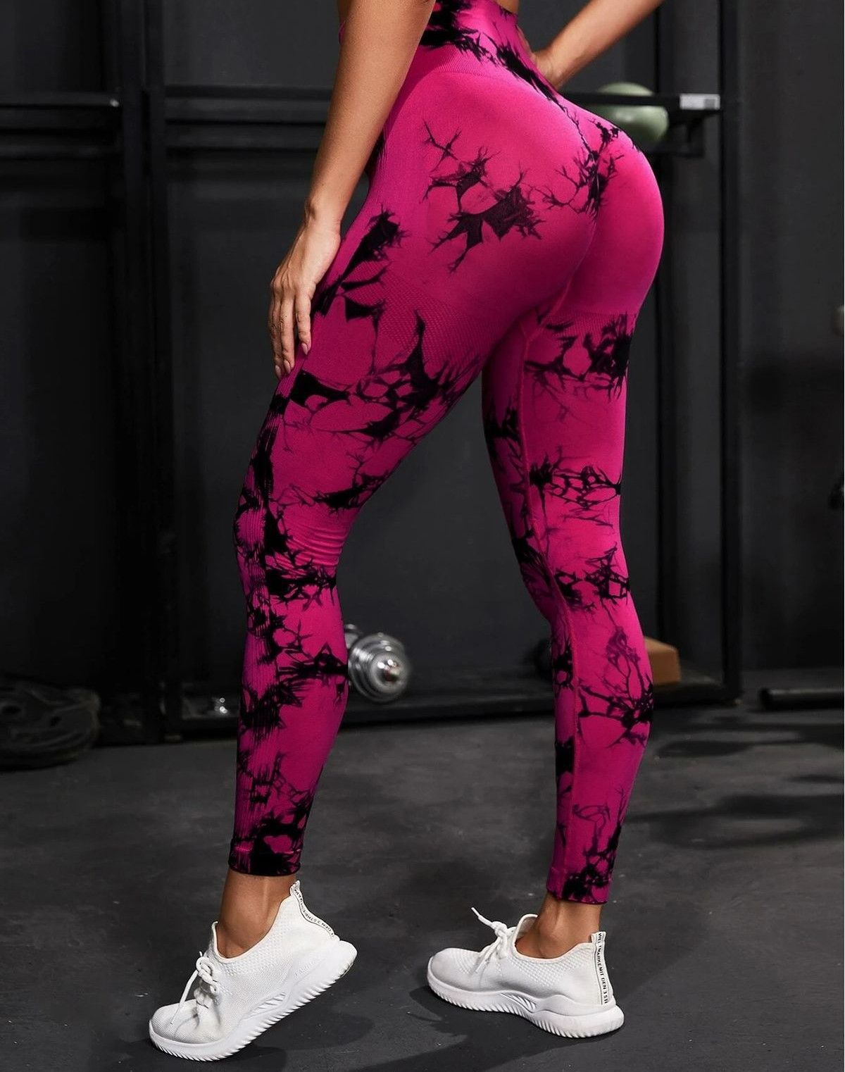 Seamless Yoga Pants Women's Tie Dye Float Yoga Clothes Printed High Waisted Hip Lifting Sports Leggings