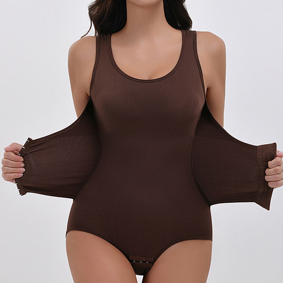 New Bodysuit Shapewear With Zipper Belt Women's Tummy Control Fajas Body Shaper Waist Trainer  Postpartum Slimming Cincher Corset Tops
