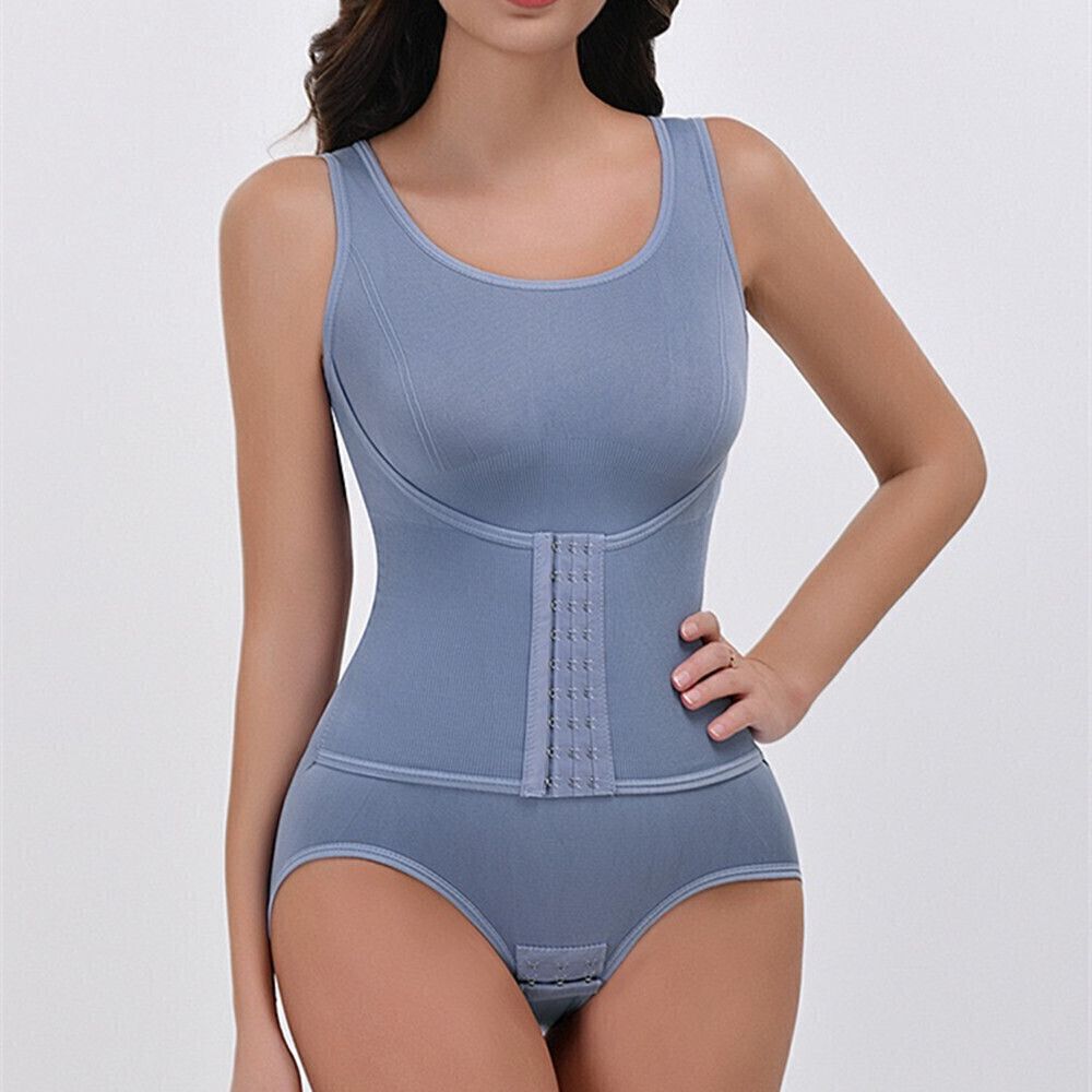 New Bodysuit Shapewear With Zipper Belt Women's Tummy Control Fajas Body Shaper Waist Trainer  Postpartum Slimming Cincher Corset Tops