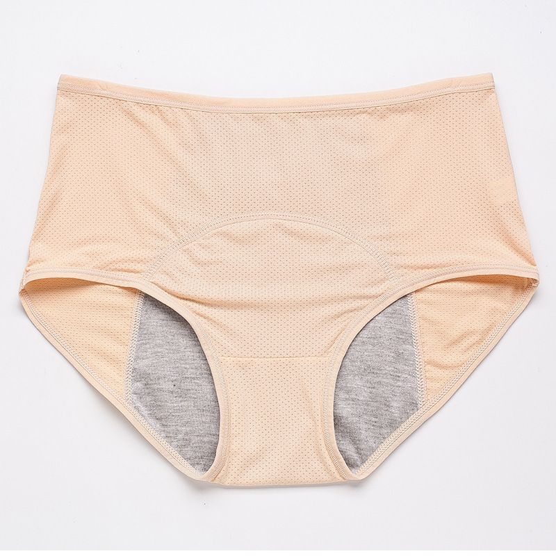 Plus Size 10 Mesh Breathable Period Leak-proof Briefs for Women, Mid to High Waist, for Pre and Post Menstrual Use