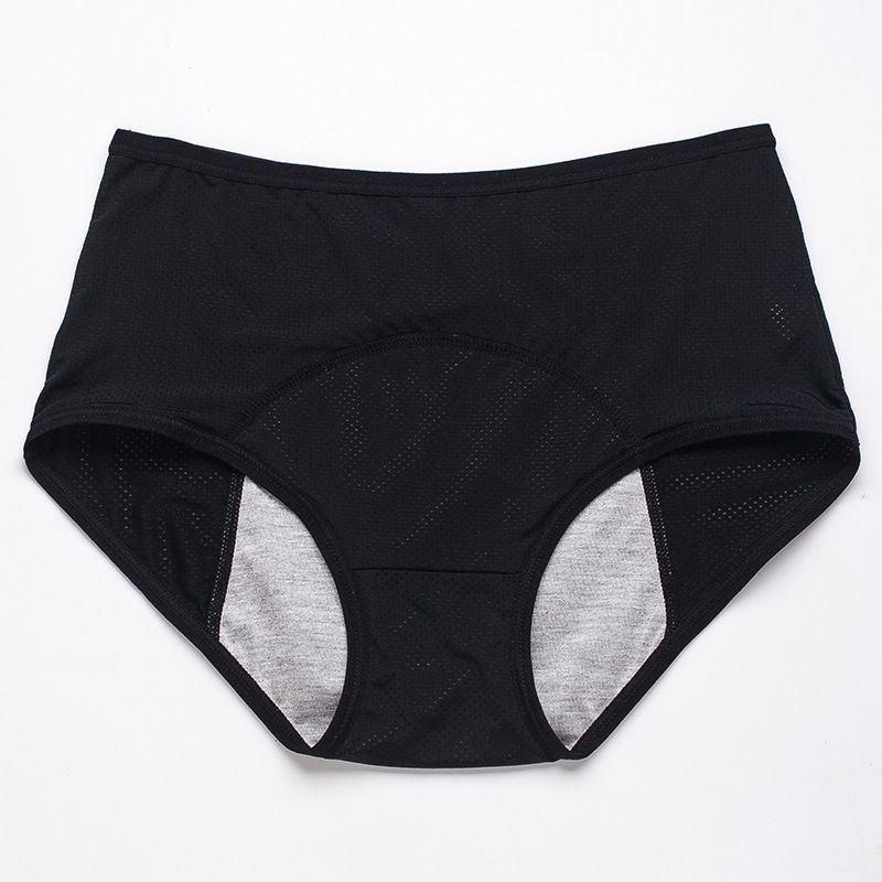 Plus Size 10 Mesh Breathable Period Leak-proof Briefs for Women, Mid to High Waist, for Pre and Post Menstrual Use