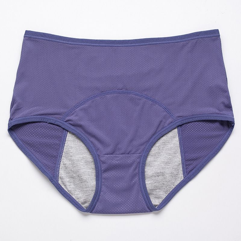 Plus Size 10 Mesh Breathable Period Leak-proof Briefs for Women, Mid to High Waist, for Pre and Post Menstrual Use